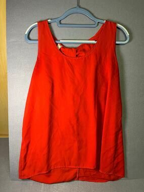 Brenda's women's size large bright red sleeveless scoop neck high-low tank to